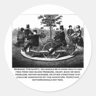 Roller Coaster Warning Classic Round Sticker