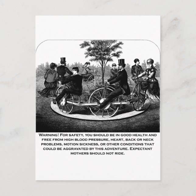 Roller Coaster Warning Postcard (Front)