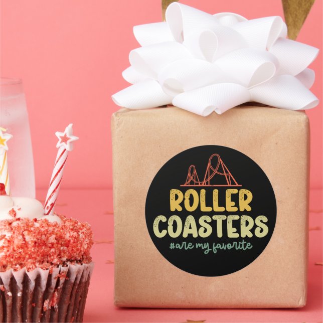 Roller Coasters Are My Favourite Adventure Park Fu Classic Round Sticker (Party)