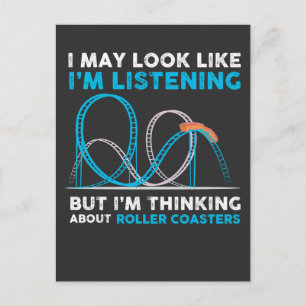 Roller Coasters - theme park Design Postcard