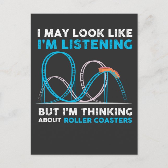 Roller Coasters - theme park Design Postcard (Front)