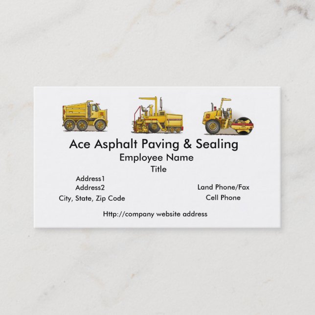 Roller Construction Business Cards (Front)