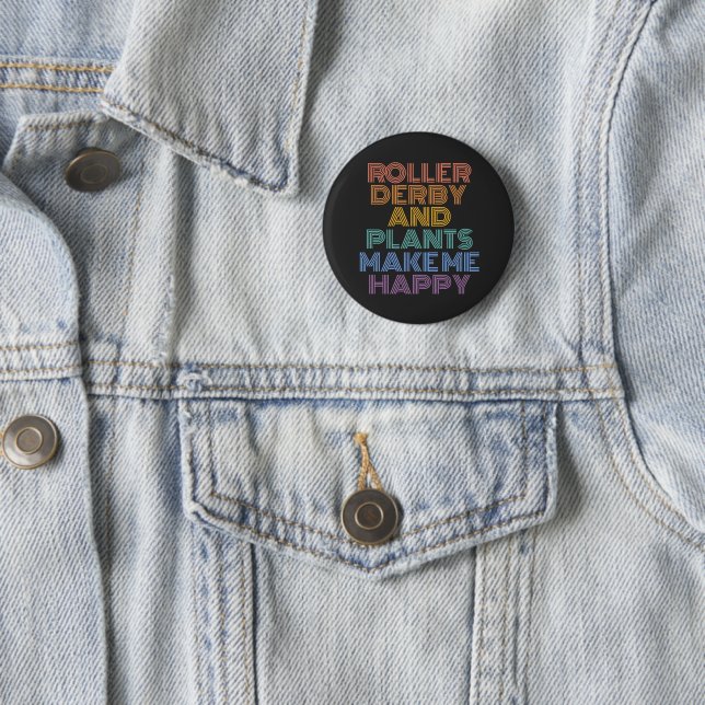 ROLLER DERBY AND PLANTS BUTTON PIN (In Situ)