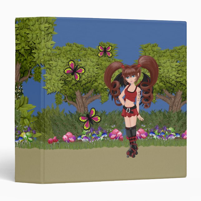 Roller Derby Anime Fairy Skating Binder (Front/Spine)