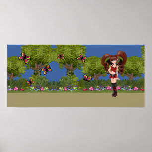 Roller Derby Anime Fairy Skating Poster