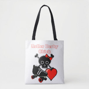 Roller Derby Chick (Red) Tote Bag