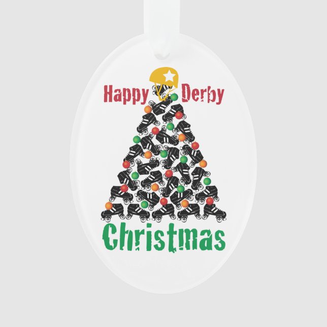 Roller Derby Christmas, Roller Skating Ornament (Front)