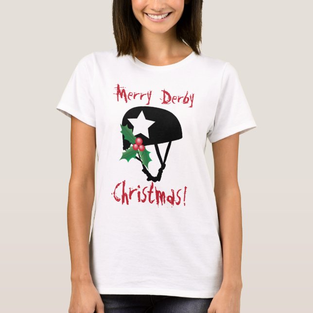 Roller Derby Christmas, Roller Skating T-Shirt (Front)