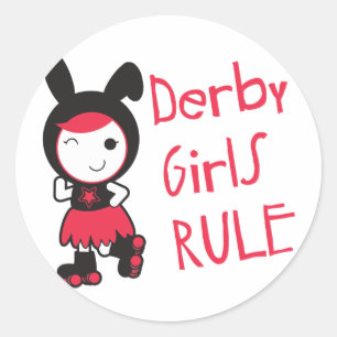 Roller Derby - Derby Girls Rule Classic Round Sticker