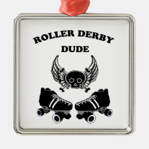 Roller Derby Dude Metal Ornament