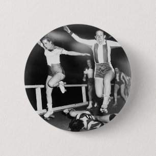 Roller Derby Girl 2 Inch Round Button