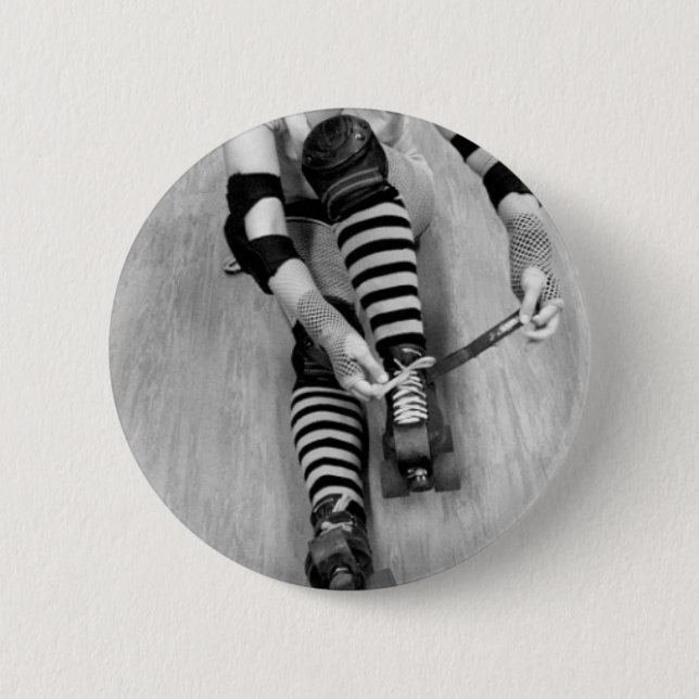 Roller Derby Girl 2 Inch Round Button (Front)
