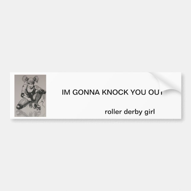 roller derby girl bumper sticker (Front)