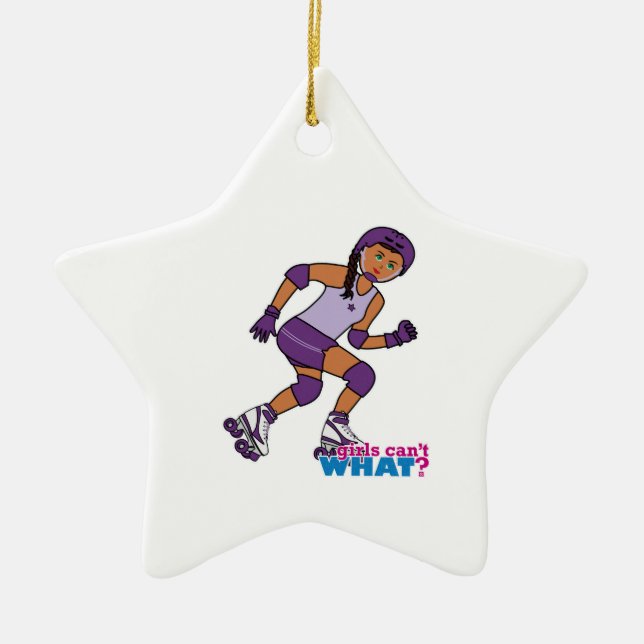 Roller Derby Girl Ceramic Ornament (Front)
