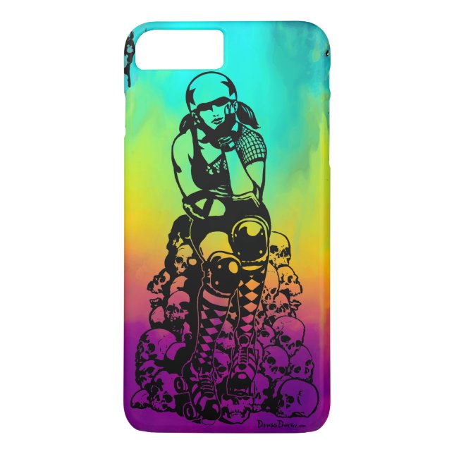 Roller Derby Girl Rainbow iPhone 7/8 Plus Case (Back)