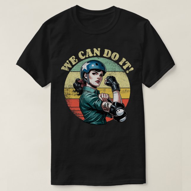 Roller Derby Girls Can Do It Roller Derby   3  T-Shirt (Design Front)