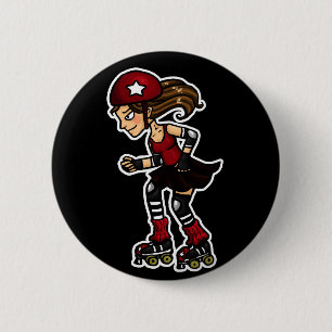 Roller Derby Jammer red 2 Inch Round Button