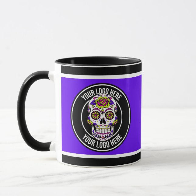 Roller Derby Logo Purple Black Team Name Uniform Mug (Left)