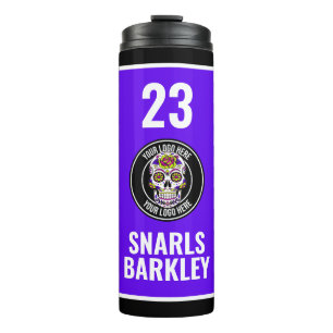 Roller Derby Logo Purple Black Team Name Uniform Thermal Tumbler