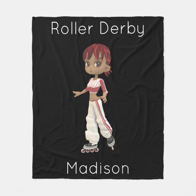 Roller Derby Personalized Fleece Blanket (Front)