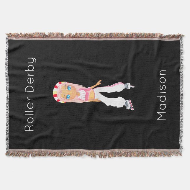 Roller Derby Personalized Throw Blanket (Front)