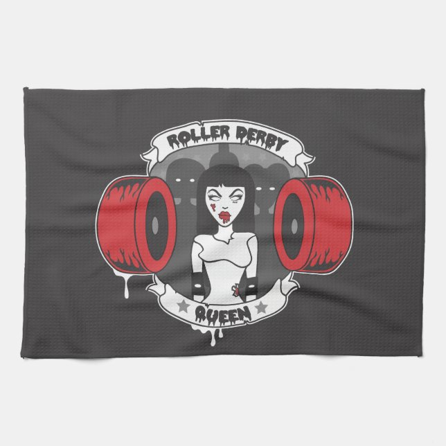 Roller Derby Queen Kitchen Towel (Horizontal)
