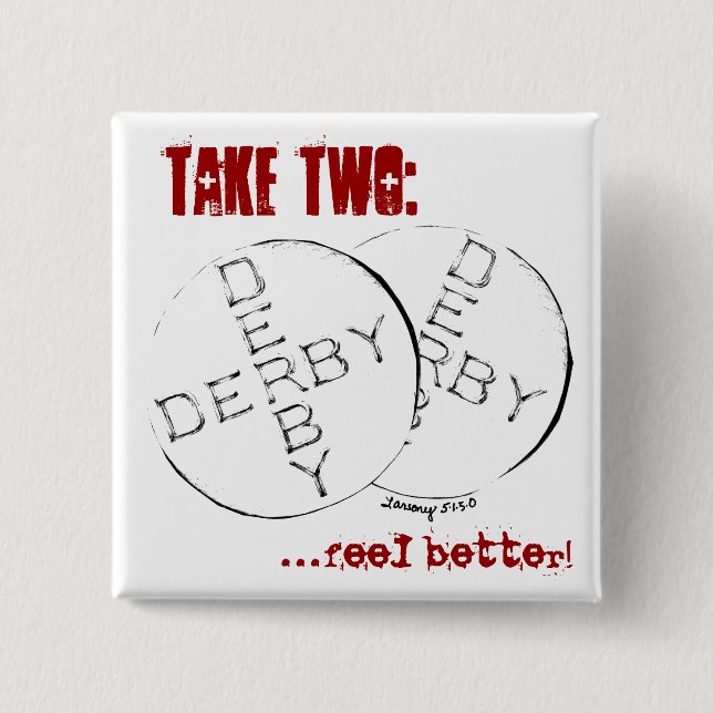 roller derby Rx 2 Inch Square Button (Front)