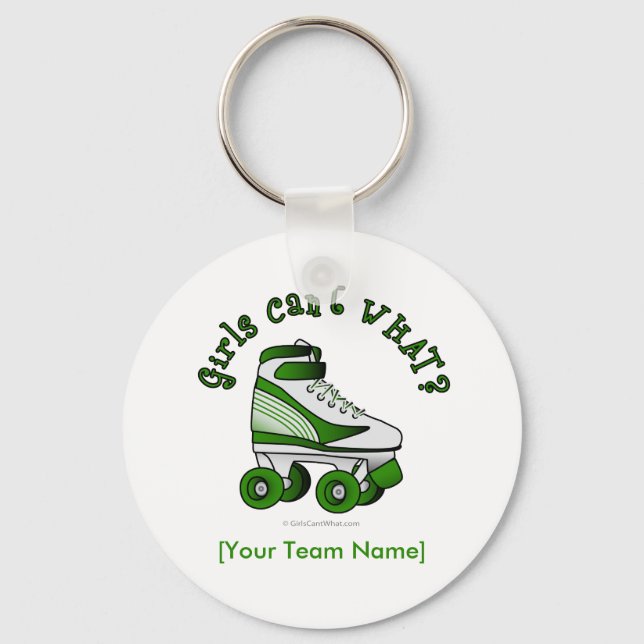 Roller Derby Skate - Green Keychain (Front)