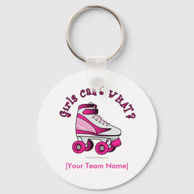Roller Derby Skate - Pink Keychain (Front)