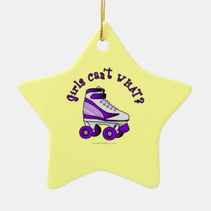 Roller Derby Skate - Purple Ceramic Ornament