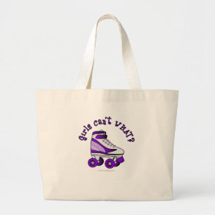 Roller Derby Skate - Purple Large Tote Bag