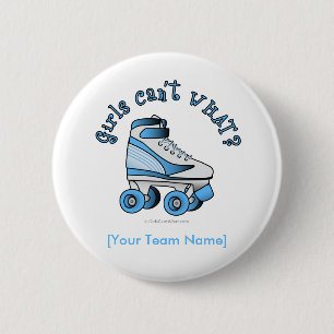 Roller Derby Skate - Sky Blue 2 Inch Round Button