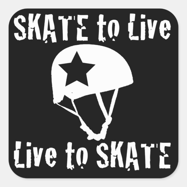 Roller Derby, Skate to Live Live to Skate, Jammer Square Sticker (Front)
