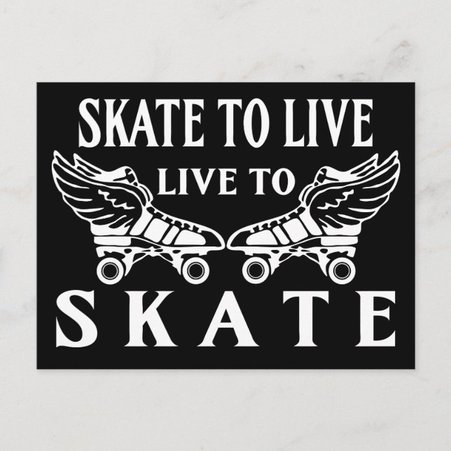 Roller Derby, Skate to Live, Live to Skate Postcard (Front)