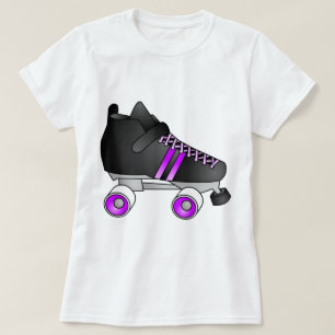Roller Derby Skates Black and Purple T-Shirt