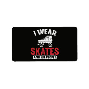 Roller Derby Skating Skate Skater Label