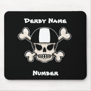Roller Derby Skull and Crossbones Customisable Mouse Pad