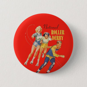 Roller Derby Vintage program 2 Inch Round Button