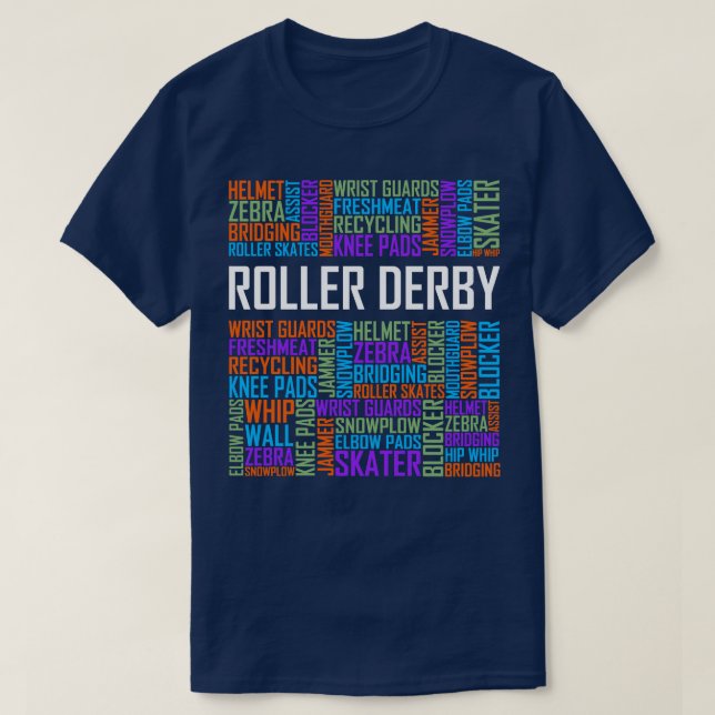 Roller Derby Words T-Shirt (Design Front)