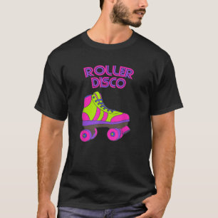 Roller Disco Pink Neon Skates 70s 80s Retro Tee