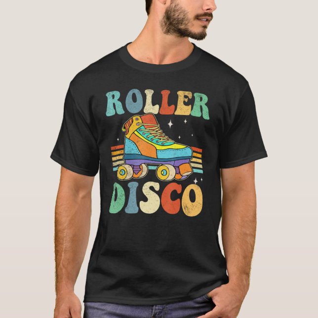 Roller Disco Roller Skates Roll 70s 80s Sport Roll T-Shirt (Front)