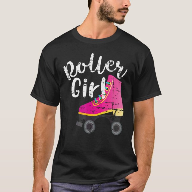 Roller Girl Letu2019s Roll Rollerskating Cool Roll T-Shirt (Front)