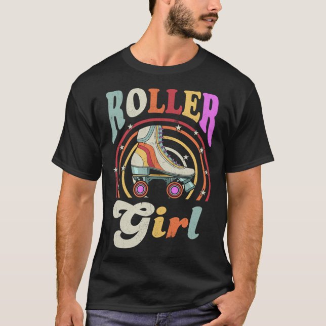 Roller Girl Retro Roller Derby Roller Skating Roll T-Shirt (Front)