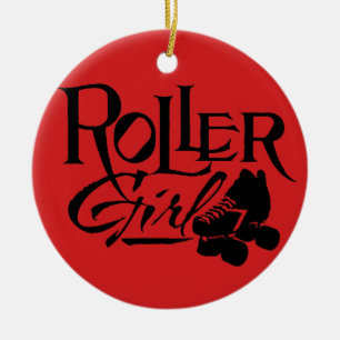 Roller Girl, Roller Derby Ceramic Ornament