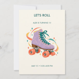 Roller Jubilee Roller Skating Birthday Invitation