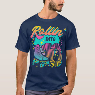 Roller Skate 10th Birthday Party Rolling Into 10 R T-Shirt