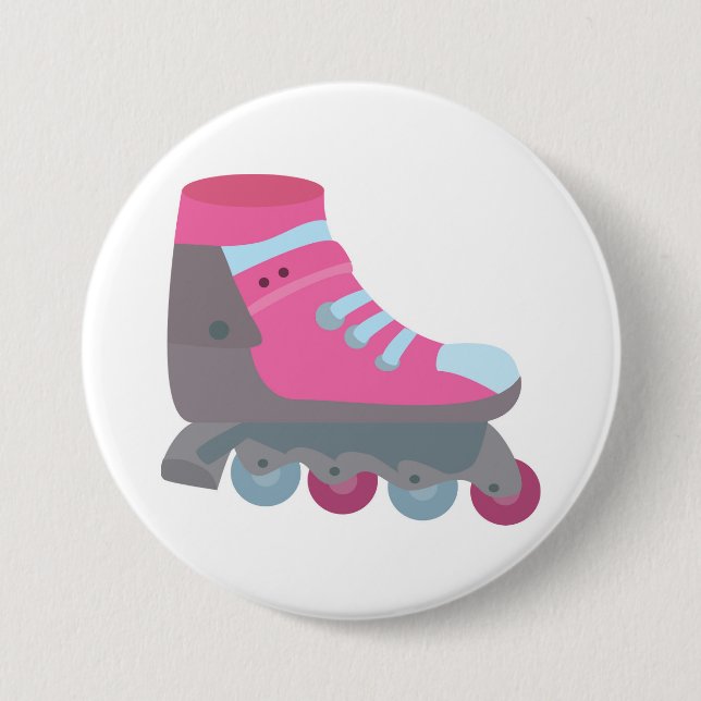 Roller Skate 3 Inch Round Button (Front)