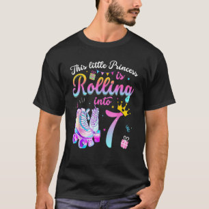 Roller Skate 7th Birthday  7 Year Old Girl Party T-Shirt