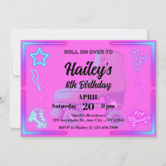 Roller Skate Anniversaire Fête Invitation