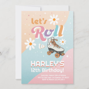 Roller Skate Anniversaire Invitation Roller Disco